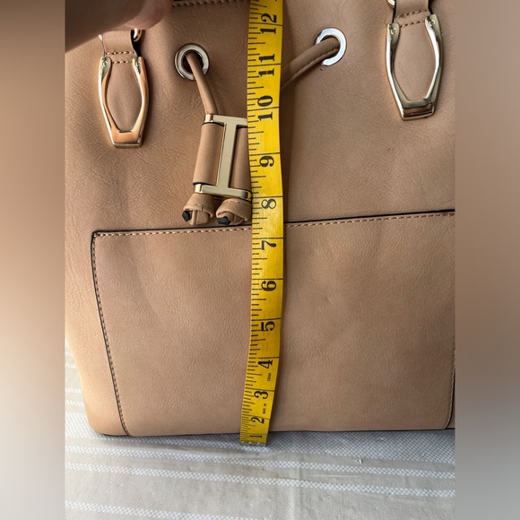 Tan Vegan Leather Tote with removable Strap - Picture 12 of 15